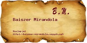 Baiszer Mirandola névjegykártya